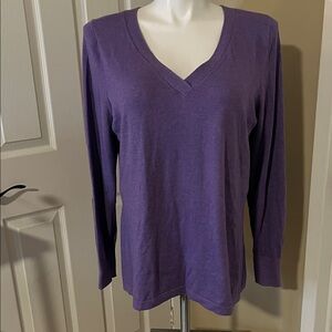 Purple V-Neck Women's Sweater